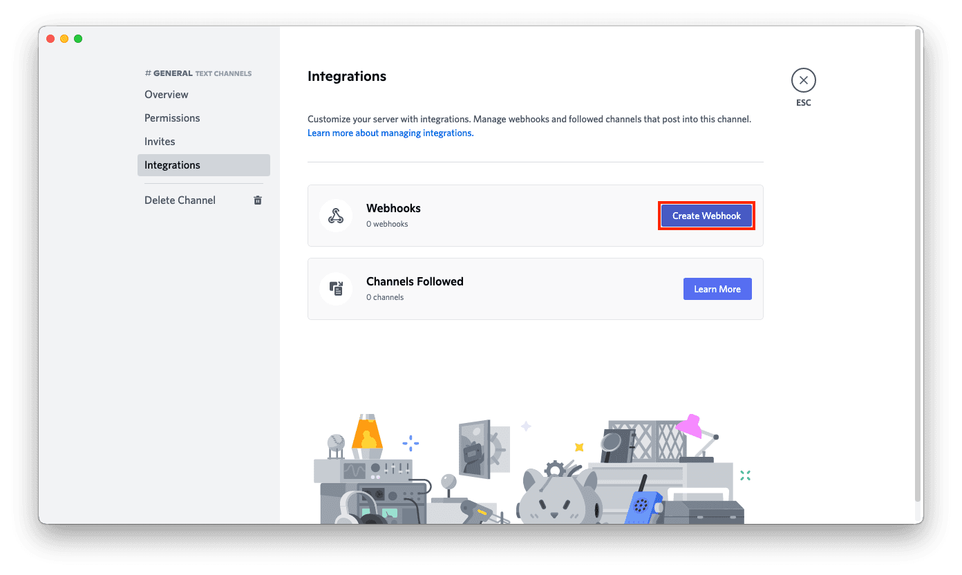 Screenshot 3: Click on Create Webhook